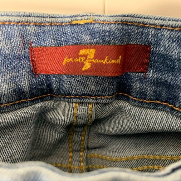 7 For All Mankind Women’s Blue Flared Bootcut Jeans – Premium Denim Classic Fit - Picture 3 of 16